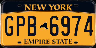 NY license plate GPB6974
