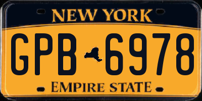 NY license plate GPB6978