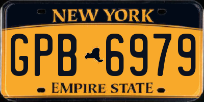 NY license plate GPB6979