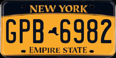 NY license plate GPB6982