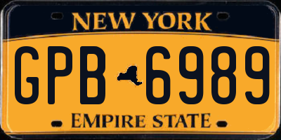 NY license plate GPB6989