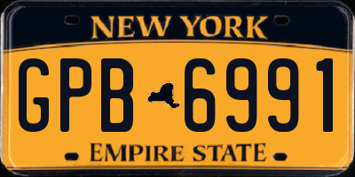 NY license plate GPB6991