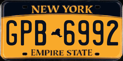 NY license plate GPB6992