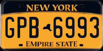 NY license plate GPB6993