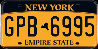 NY license plate GPB6995