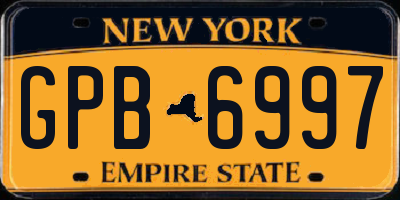 NY license plate GPB6997