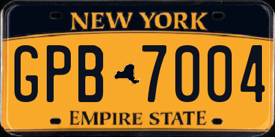 NY license plate GPB7004
