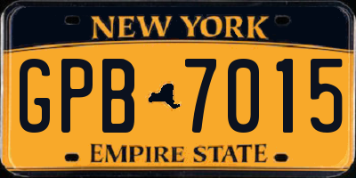 NY license plate GPB7015