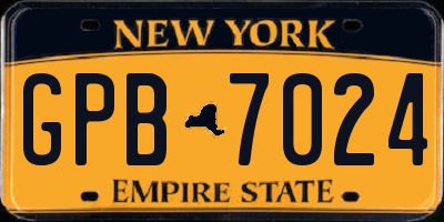 NY license plate GPB7024