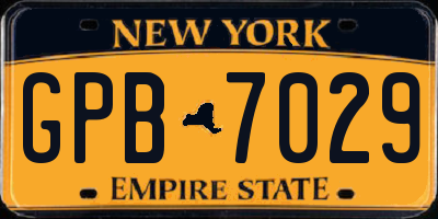 NY license plate GPB7029