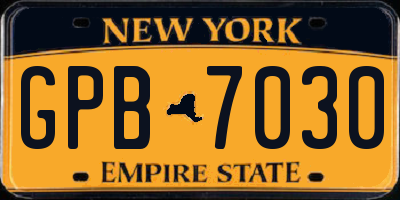 NY license plate GPB7030