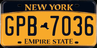 NY license plate GPB7036