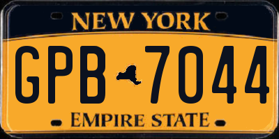 NY license plate GPB7044