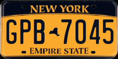 NY license plate GPB7045