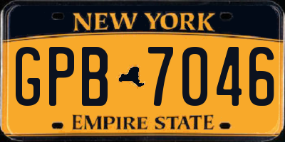 NY license plate GPB7046