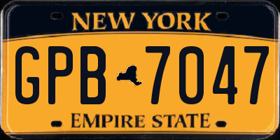 NY license plate GPB7047