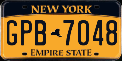 NY license plate GPB7048