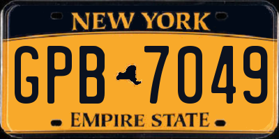 NY license plate GPB7049