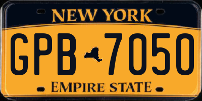 NY license plate GPB7050