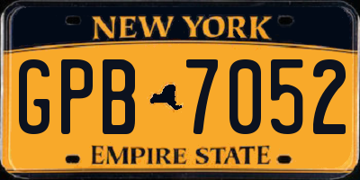 NY license plate GPB7052