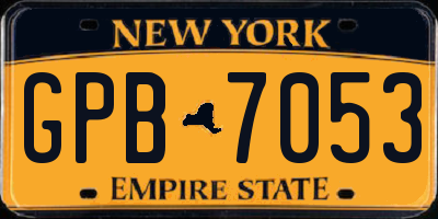 NY license plate GPB7053