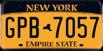 NY license plate GPB7057