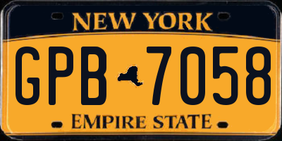 NY license plate GPB7058