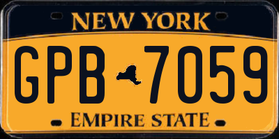 NY license plate GPB7059