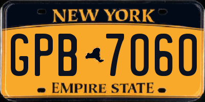 NY license plate GPB7060