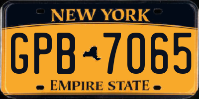 NY license plate GPB7065