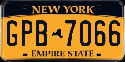NY license plate GPB7066