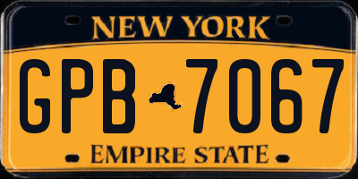 NY license plate GPB7067