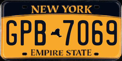 NY license plate GPB7069