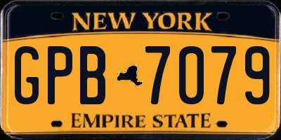 NY license plate GPB7079