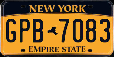 NY license plate GPB7083