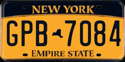 NY license plate GPB7084
