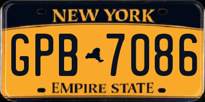 NY license plate GPB7086