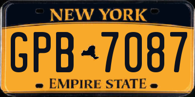 NY license plate GPB7087