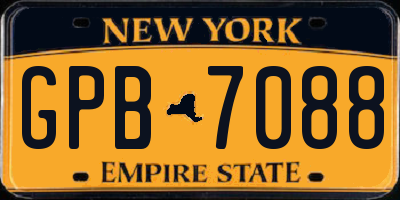 NY license plate GPB7088