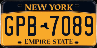 NY license plate GPB7089