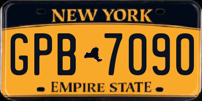 NY license plate GPB7090