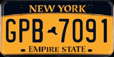 NY license plate GPB7091