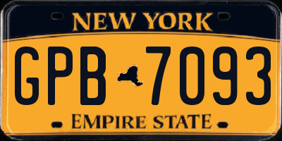 NY license plate GPB7093