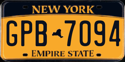 NY license plate GPB7094