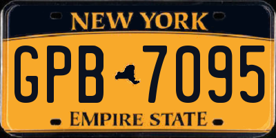NY license plate GPB7095