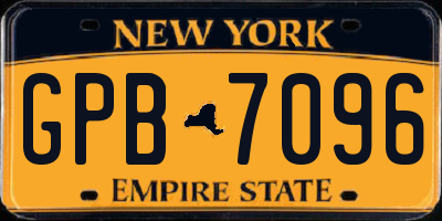 NY license plate GPB7096
