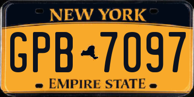 NY license plate GPB7097