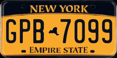 NY license plate GPB7099