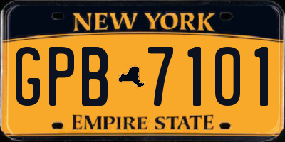 NY license plate GPB7101