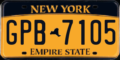 NY license plate GPB7105